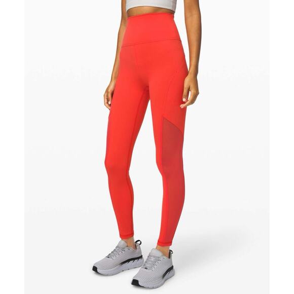 Lululemon Mastered Motion High-Rise Tight 28" Thermal Red Mesh Everlux Leggings - Picture 1 of 6